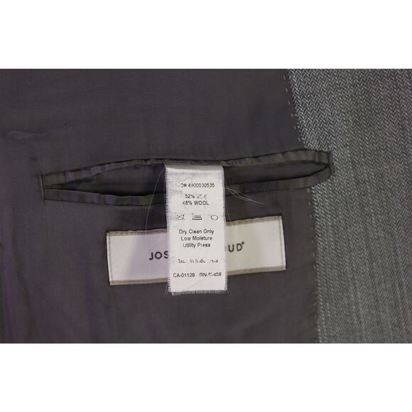 Joseph Abboud Gray Herringbone Woven Silk Wool 2-Btn Sportcoat Blazer 44R - Picture 9 of 9